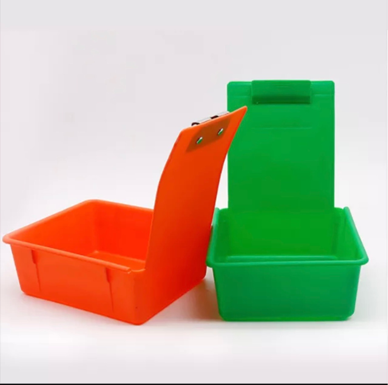 Dental colorful work tray neaten case plastic dental lab box for dental work with clip holder